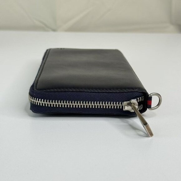 Gucci Navy Bule Leather Zip Around Wallet - Picture 4 of 7